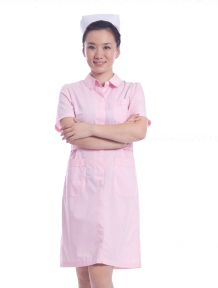 Y6粉色夏裝短袖護士服環保面料